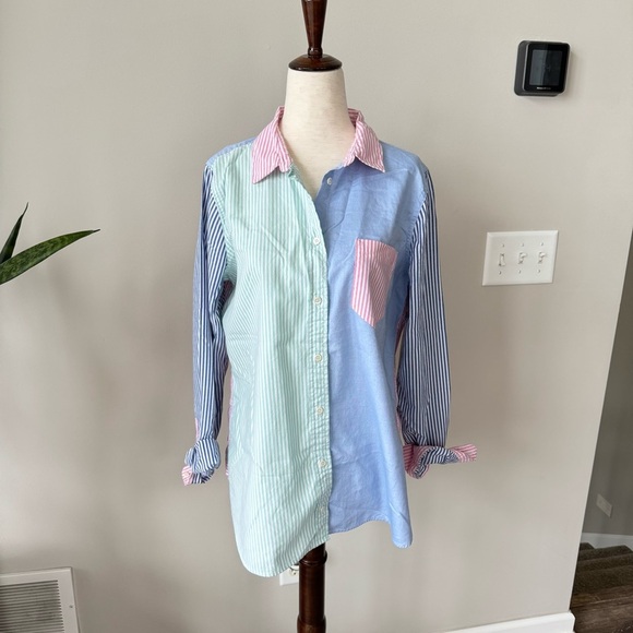 J. Crew Pastel Long Sleeve Button Up Stripe Shirt - Picture 1 of 9